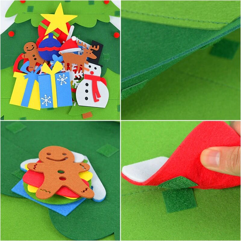 Árvore De Natal Infantil Fun Tree - Montessori 32 Peças + Luzinhas Led