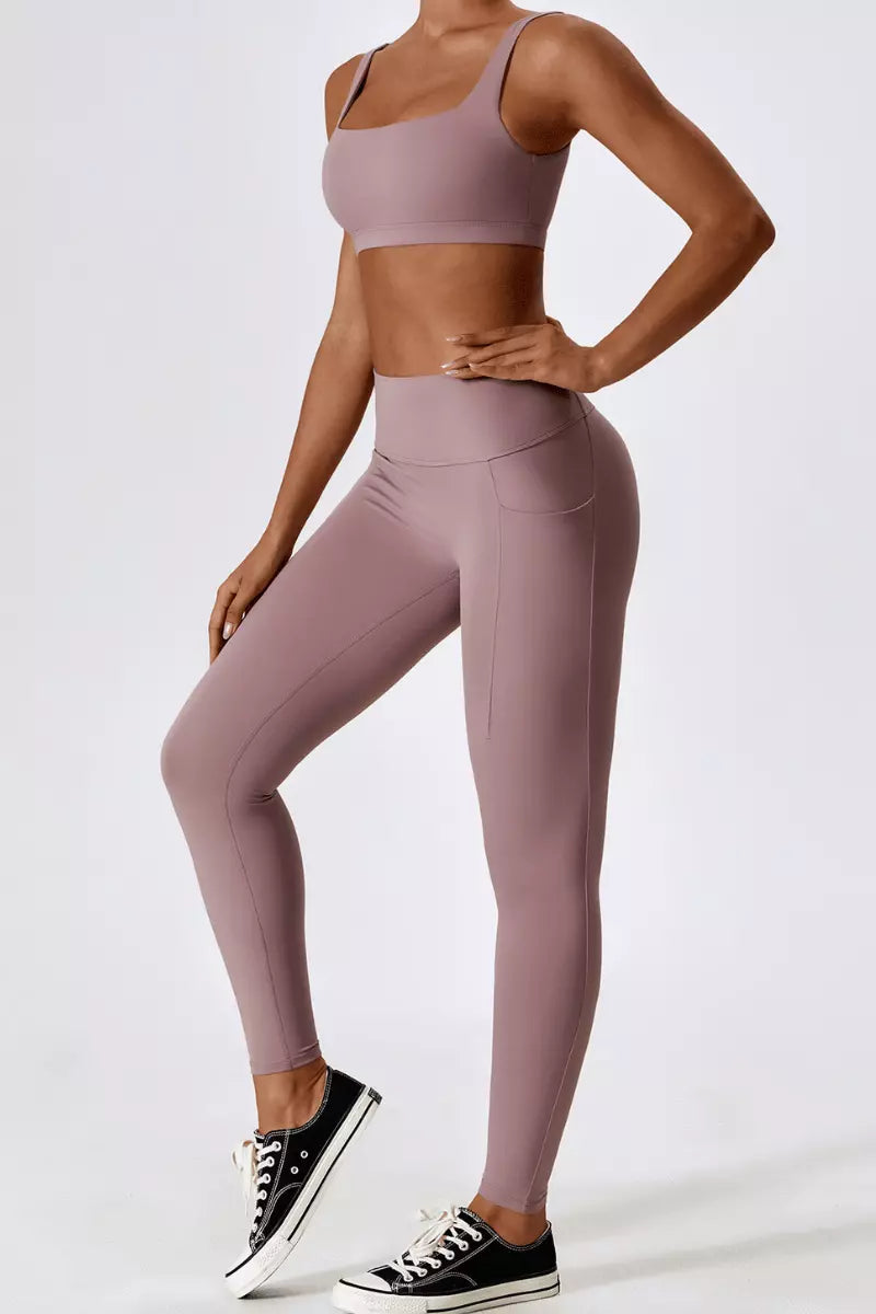 Conjunto feminino WellPro Top e calça - com bojo