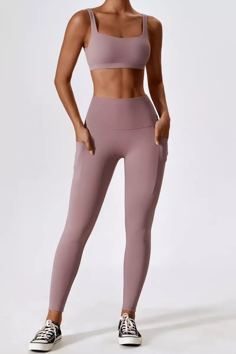 Conjunto feminino WellPro Top e calça - com bojo