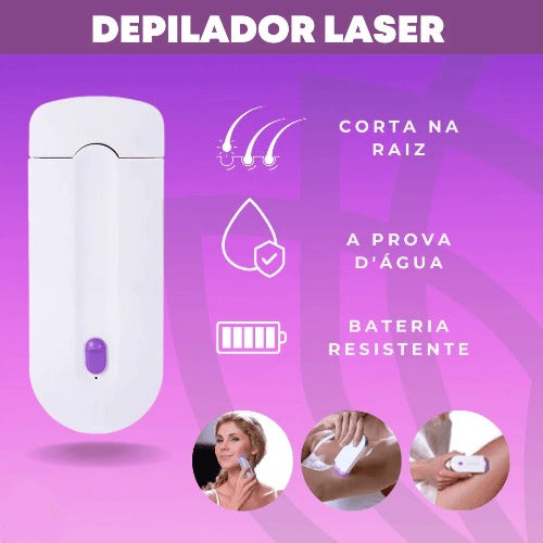 MEGA PROMO: Depilador a Laser Indolor Profissional, À Prova d'Água com Bateria de Lítio de longa duração