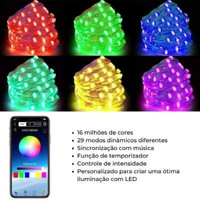 Pisca Pisca Natalino LED Smart Controlado Via Bluetooth Celular