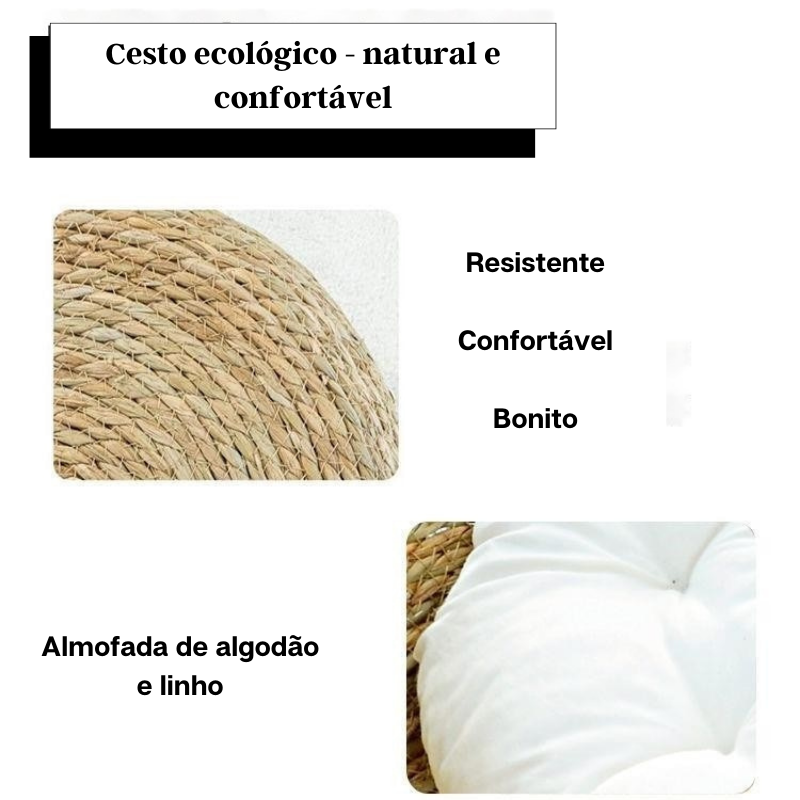 Cama de Bambu Ecológica para Cachorros e Gatos - Eco Bamboo Nest