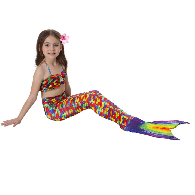 Conjunto de Praia Infantil Feminino Biquíni + Cauda Sereia