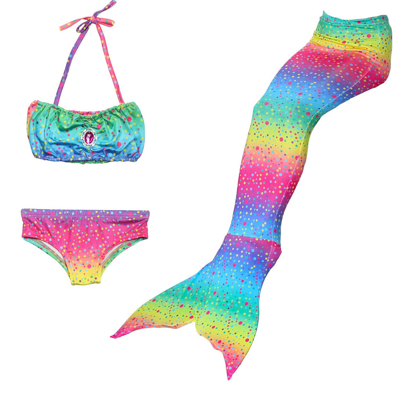 Conjunto de Praia Infantil Feminino Biquíni + Cauda Sereia