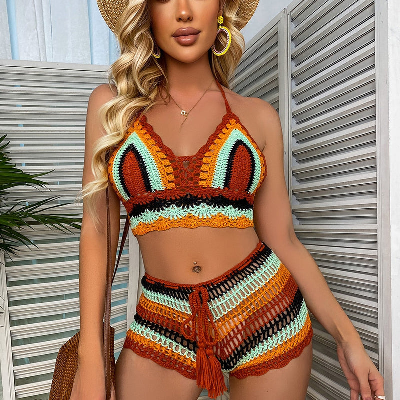 Conjunto de Praia em Crochê Michelly