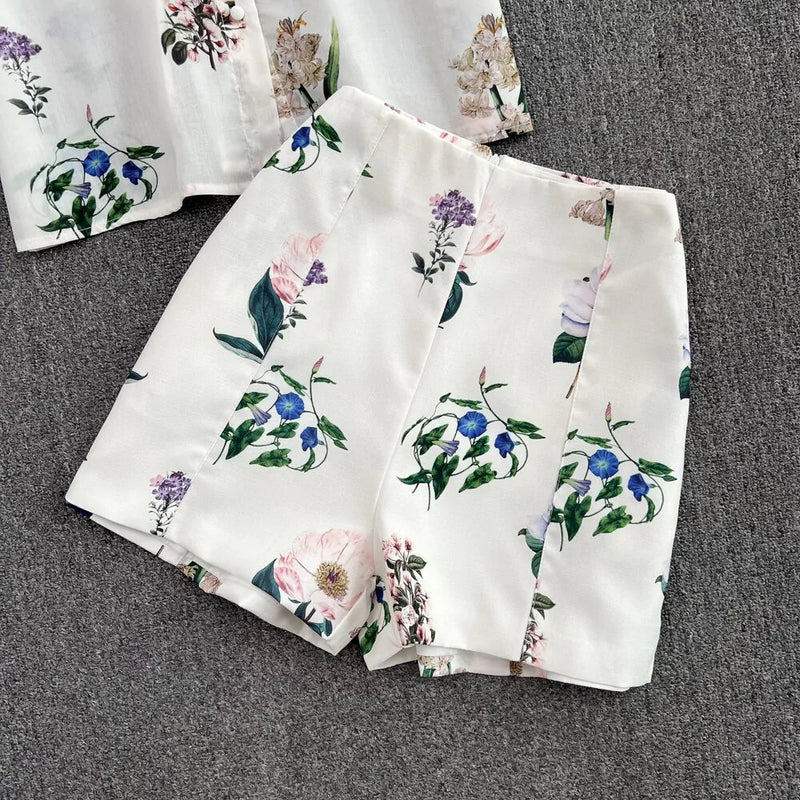 Conjunto Feminino Flowers Estampado Verão