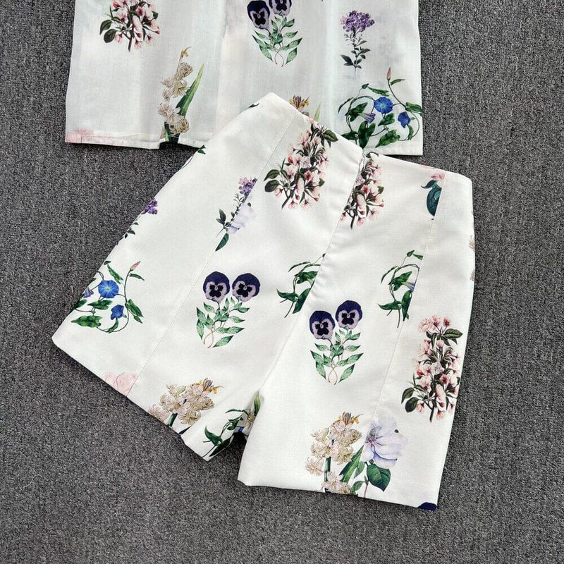 Conjunto Feminino Flowers Estampado Verão