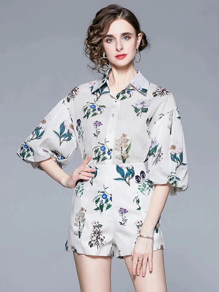 Conjunto Feminino Flowers Estampado Verão