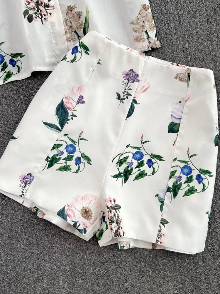 Conjunto Feminino Flowers Estampado Verão