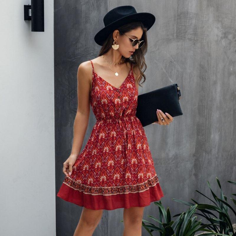 Vestido Feminino Josi Curto Alcinha Estampado Verão