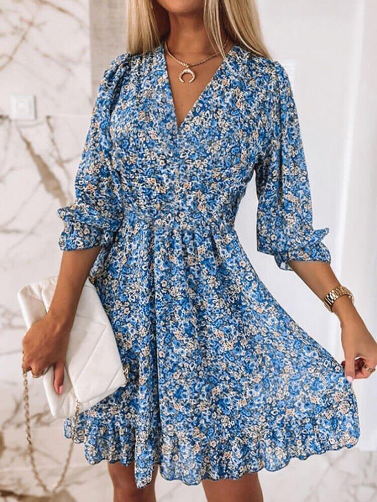 Vestido Feminino Maria com Estampa Floral Curto