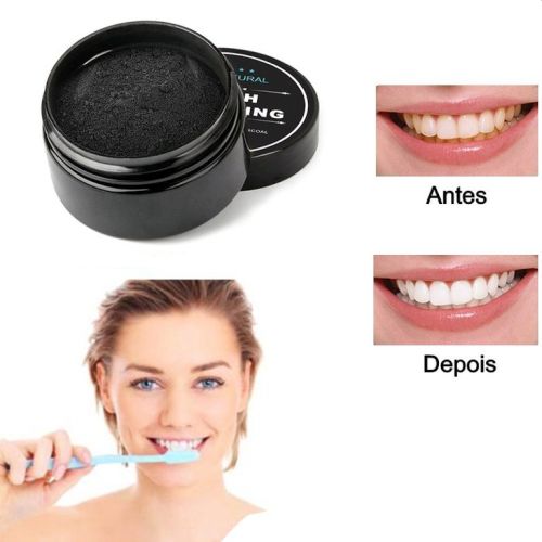 Clareador Dental Carvão Ativado 100% Natural Original Teeth Whitening